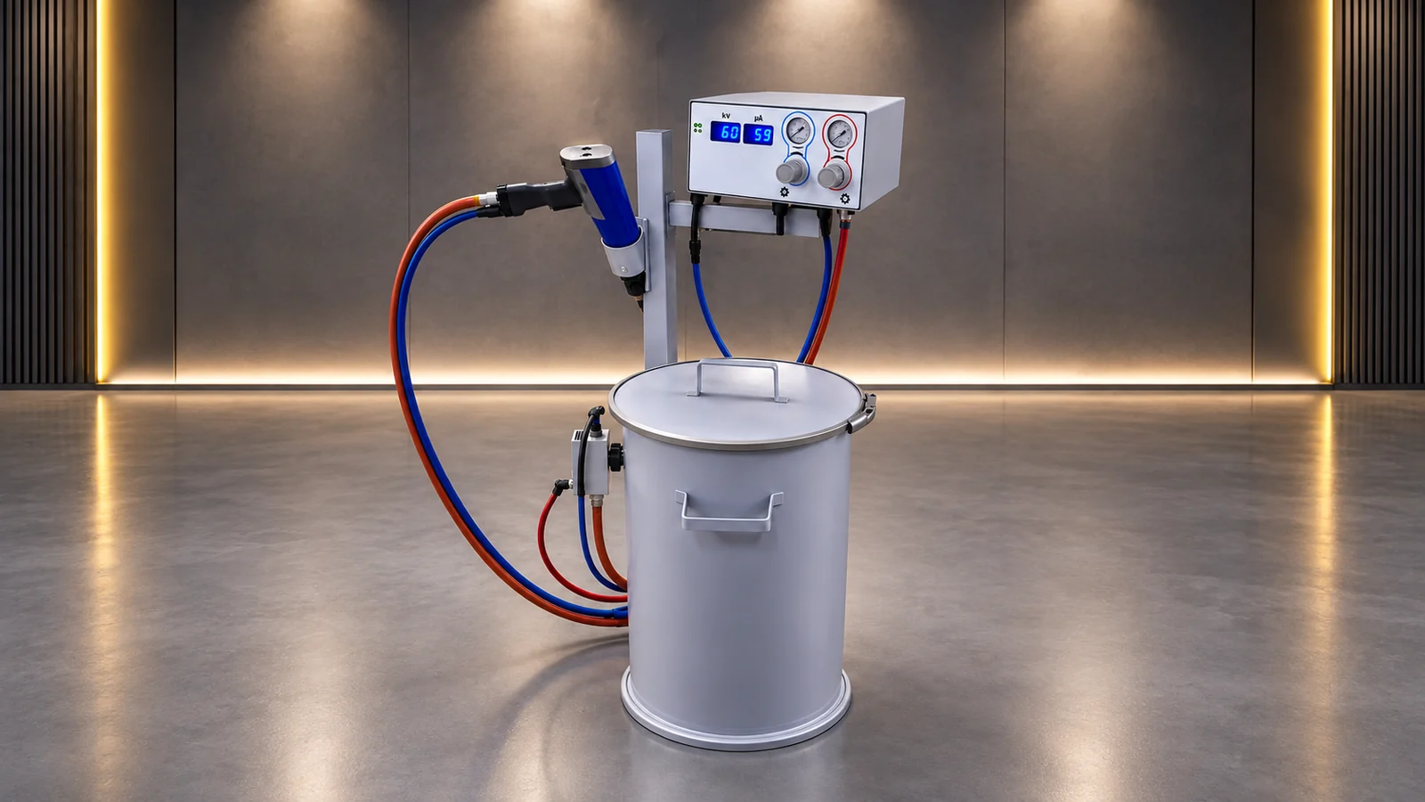 Equipamento de aplicação de tinta em pó eletrostática