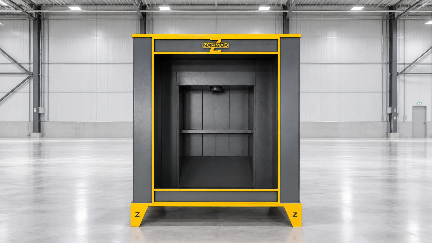 Cabine de pintura a pó eletrostática frontal — foto de catálogo